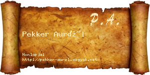 Pekker Aurél névjegykártya